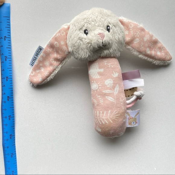 Little Dutch Pink Rabbit Rattle Toy - Picture 7 of 8